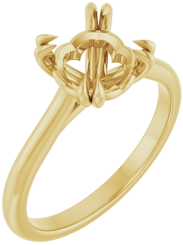 18K Yellow 8.2 mm Round Solitaire Engagement Ring Mounting (1)