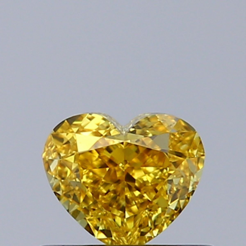 0.54 carat Fancy Vivid Yellow-VS2 Natūralus Heart Deimantas (1)