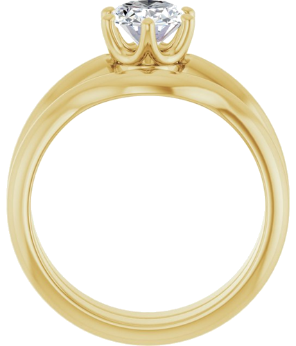 Sužadėtuvių Žiedas „Solitaire Crown-Inspired“ 14k yellow gold Oval 8mm x 6mm (7)