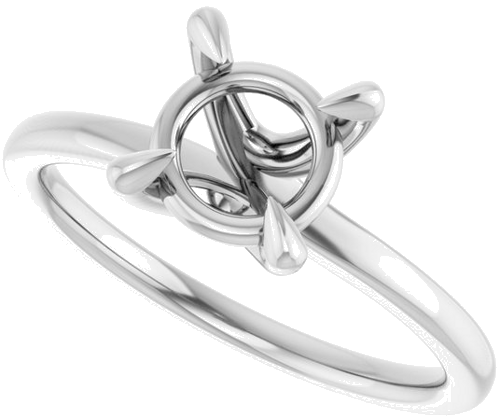 Sužadėtuvių Žiedas 14k white gold Round 7mm (5)