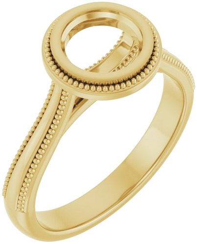 14K Yellow 6.5 mm Round Solitaire Engagement Ring Mounting (1)