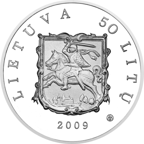 2009 Tytuvėnų architektūrinis ansamblis Lietuva 50 litų sidabrinė moneta PF 69 ULTRA CAMEO (3)
