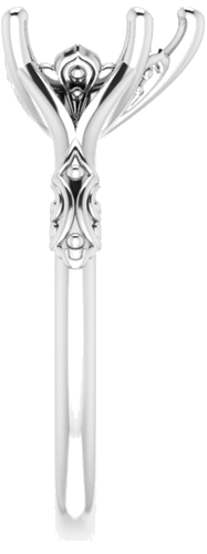 14K White 9x6 mm Pear Solitaire Engagement Ring Mounting (4)