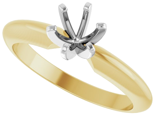 Sužadėtuvių Žiedas „Solitaire“ 14k yellow/white gold Round 4.8mm (5)