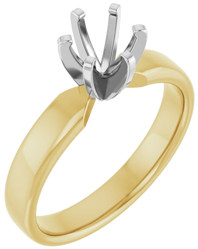 Sužadėtuvių Žiedas „Solitaire European-Style“ 14k yellow/white gold Round 5.8mm (1)