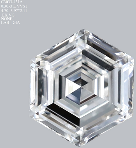 0.3 carat E-VVS1 Natūralus Hexagonal Deimantas (1)