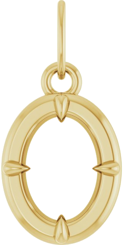 Pakabukas „Oval Claw-Prong Bezel-Style Charm“ 14k yellow gold Oval 7mm x 5mm (1)