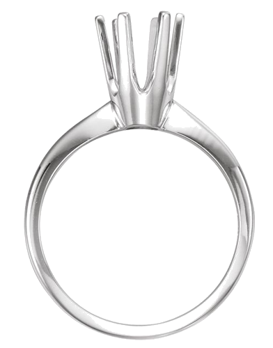 14K White 6-Prong Heavy Shank Engagement Ring Mounting (2)
