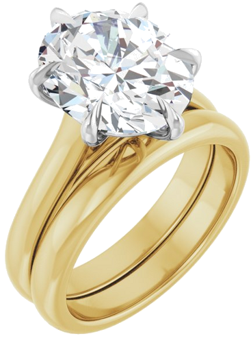 Sužadėtuvių Žiedas „Claw-Prong“ 14k yellow/white gold Oval 12mm x 10mm (6)