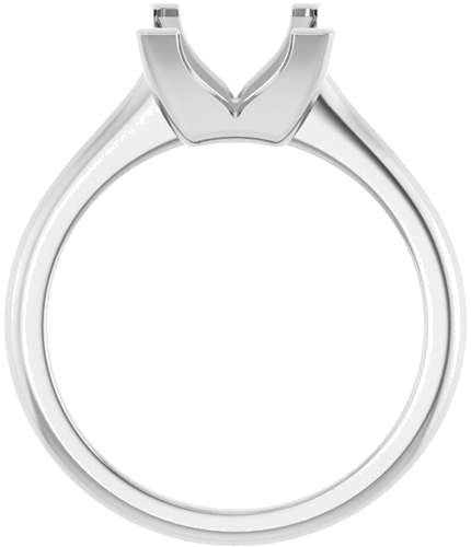 Sužadėtuvių Žiedas „Half-Bezel Solitaire“ 14k white gold Square 7.5mm (2)