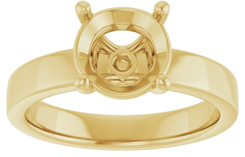 14K Yellow 8.2 mm Round Solitaire Engagement Ring Mounting (3)