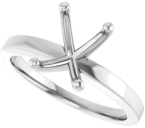 10K White 8x6 mm Emerald Solitaire Engagement Ring Mounting (5)