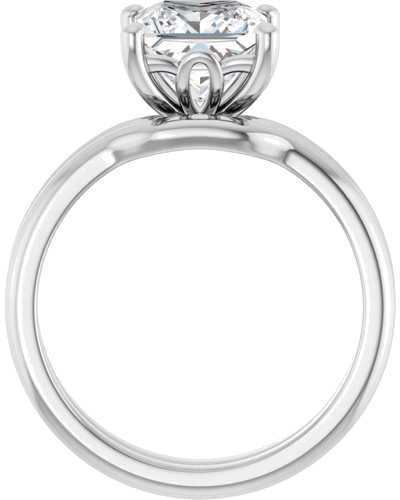 14K X1 White 7 mm Square Solitaire Engagement Ring Mounting (7)