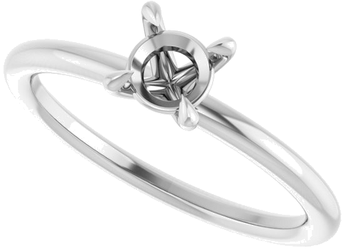 Sužadėtuvių Žiedas „Claw-Prong Solitaire“ 14k white gold Round 5.2mm (5)