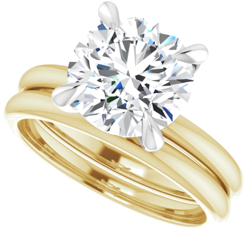 Sužadėtuvių Žiedas „Solitaire“ 585 Baltojo Ir Geltonojo Aukso Round 9mm (10)