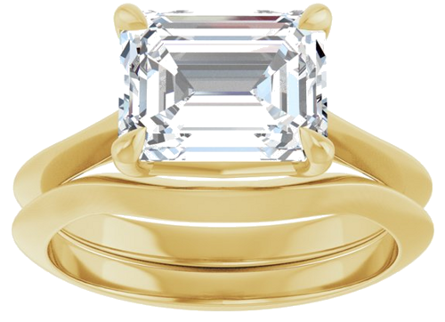 14K Yellow 9x7 mm Emerald Solitaire Engagement Ring Mounting (8)