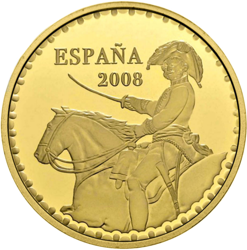 2008 Ispanija Nepriklausomybės karas 400 eurų Auksinė moneta (2)