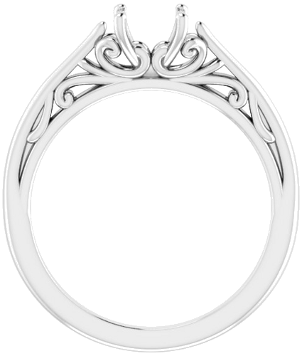 Sužadėtuvių Žiedas „Solitaire“ 585 Baltojo Aukso Round 5.8mm (3)