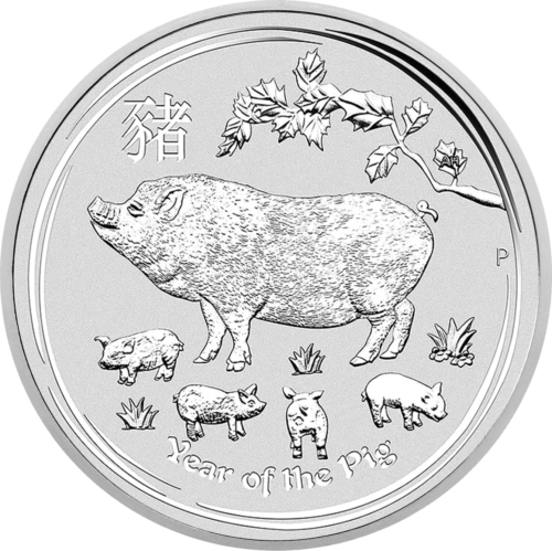 1 унция Годината на прасето 2019 (Lunar II) Австралия Сребърна монета (1)
