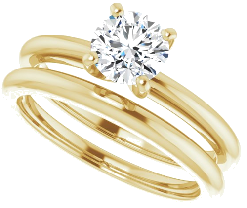 14K Yellow  5.8 mm Round Solitaire Engagement Ring Mounting (10)