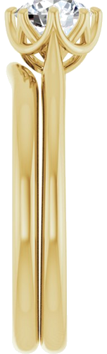 Sužadėtuvių Žiedas „Solitaire“ 585 Geltonojo Aukso Round 5.8mm (9)