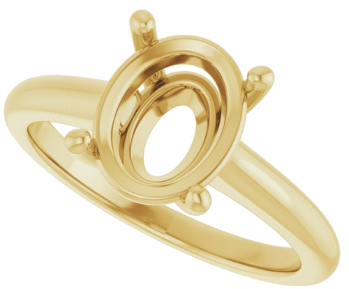 Sužadėtuvių Žiedas „V-End Prong“ 14k yellow gold Oval 10mm x 8mm (5)