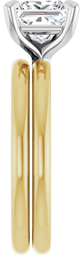 Sužadėtuvių Žiedas „Solitaire“ 14k yellow/white gold Square 6.5mm (9)