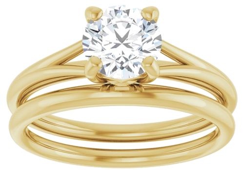 Sužadėtuvių Žiedas „Solitaire“ 14k yellow gold Round 6.5mm (8)