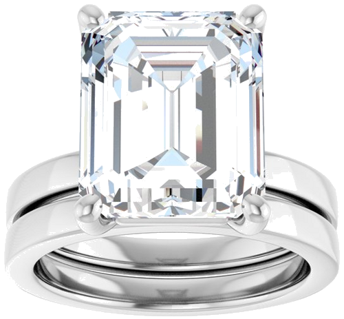 Sužadėtuvių Žiedas „Solitaire“ 14k white gold Emerald 12mm x 10mm (8)
