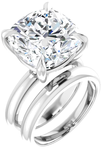 Sužadėtuvių Žiedas „Solitaire“ 585 Baltojo Aukso Cushion 13mm (6)