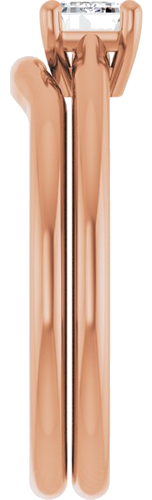 Sužadėtuvių Žiedas „Solitaire“ 14k rose gold Emerald 6mm x 4mm (9)
