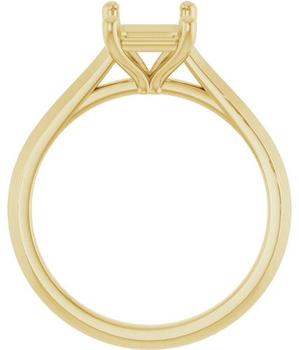 Sužadėtuvių Žiedas „Solitaire“ 585 Geltonojo Aukso Emerald 8mm x 6mm (2)