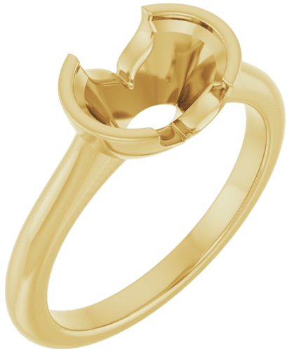 Sužadėtuvių Žiedas „Half-Bezel Solitaire“ 14k yellow gold Oval 9mm x 7mm (1)