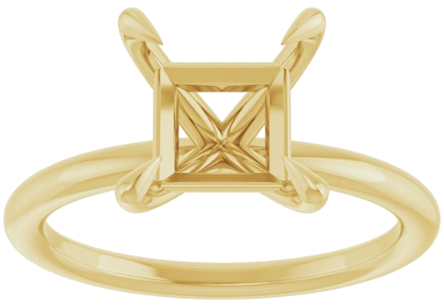 Sužadėtuvių Žiedas „Claw-Prong Solitaire“ 14k yellow gold Square 7mm (3)
