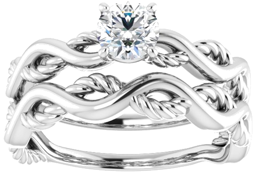 14K White  4.8 mm Round Solitaire Engagement Ring Mounting (8)