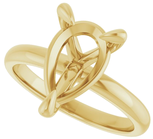 Sužadėtuvių Žiedas „Solitaire“ 10k yellow gold Pear 12mm x 8mm (5)