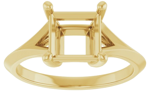 Sužadėtuvių Žiedas „Solitaire Split Shank“ 10k yellow gold Square 7mm (3)