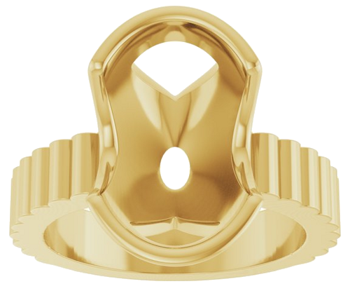 Sužadėtuvių Žiedas „Half-Bezel Solitaire“ 14k yellow gold Oval 14mm x 10mm (3)