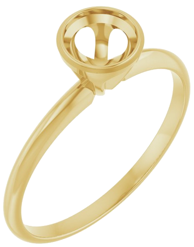 Sužadėtuvių Žiedas „Bezel-Set Solitaire“ 14k yellow gold Round 5.2mm (1)