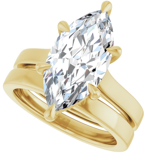 Sužadėtuvių Žiedas „Claw-Prong“ 14k yellow gold Marquise 16mm x 8mm (10)