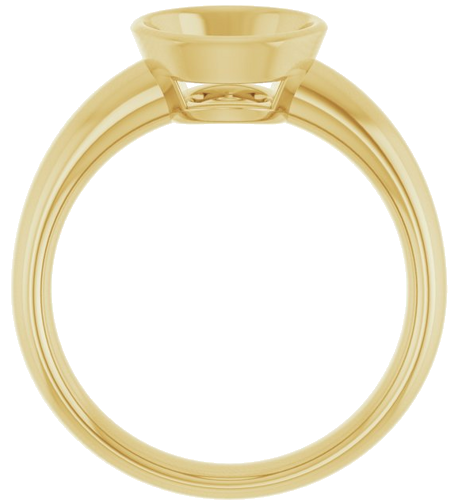 Sužadėtuvių Žiedas „Bezel-Set Solitaire“ 585 Geltonojo Aukso Oval 10mm x 8mm (2)