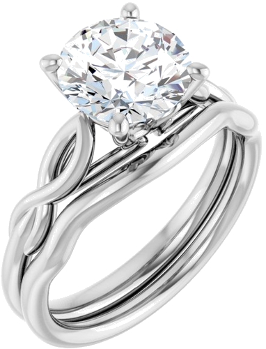 Sužadėtuvių Žiedas „Solitaire Sculptural“ 14k white gold Round 8.2mm (6)