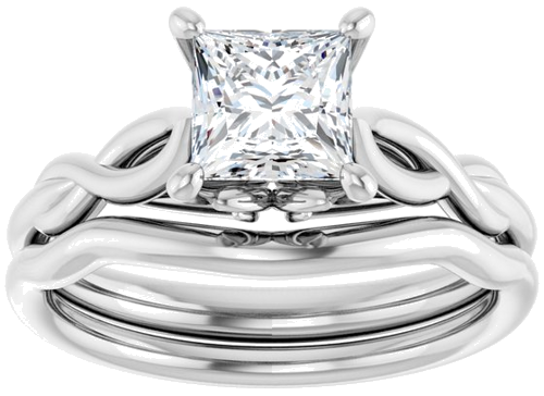 Sužadėtuvių Žiedas „Solitaire“ 585 Baltojo Aukso Square 5.5mm (8)