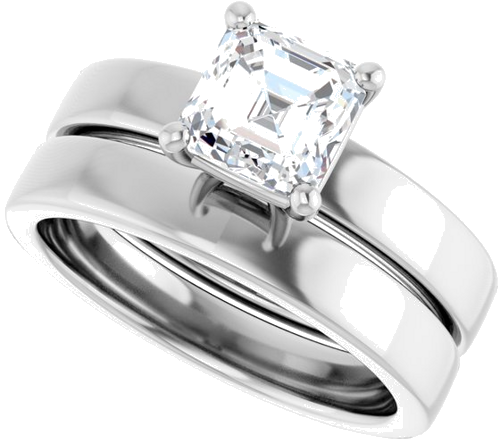 Continuum Sterling Silver 6 mm Asscher Solitaire Engagement Ring Mounting (10)