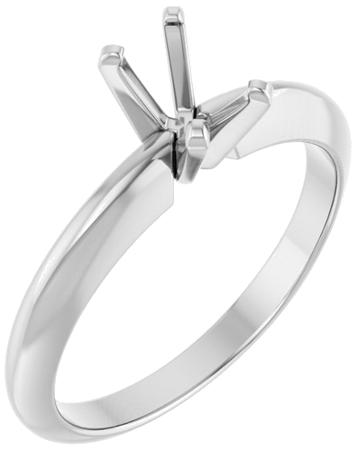 14K White 5.5x3.6 mm Emerald Solitaire Engagement Ring Mounting (1)