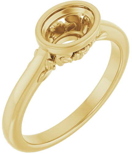 Sužadėtuvių Žiedas „Bezel-Set“ 14k yellow gold Oval 7mm x 5mm (1)