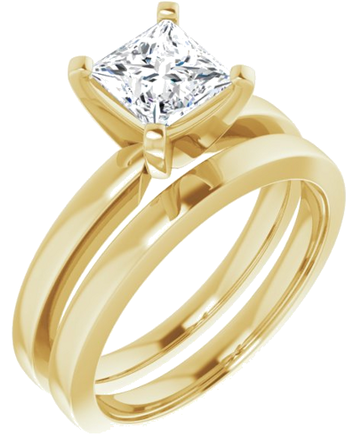 Sužadėtuvių Žiedas „Solitaire“ 10k yellow gold Square 5.5mm (6)