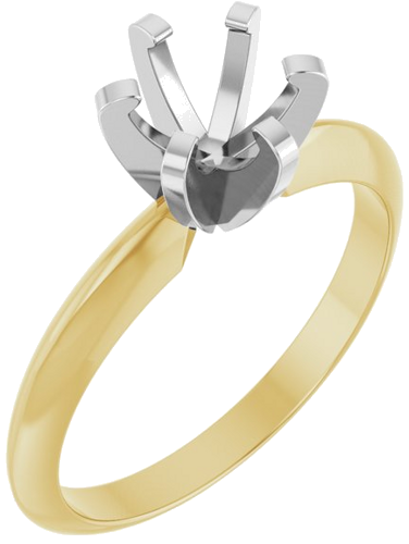 Sužadėtuvių Žiedas „Lightweight Claw-Prong Solitaire“ 14k yellow/white gold Round 5.8mm (1)