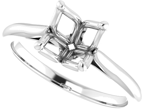 14K White  7.4 mm Round Solitaire Engagement Ring Mounting (5)