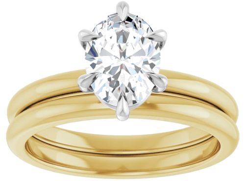 Sužadėtuvių Žiedas „Claw-Prong“ 14k yellow/white gold Oval 8mm x 6mm (8)